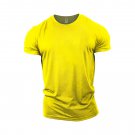 Men's Short Sleeve T-shirt Moisture Wicking Workout T-Shirt Yellow