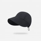 Bucket Hat Wide Brim Drawstring Adjustable Foldable Hats Quick-drying Visors Cap black