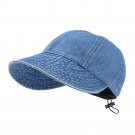 Bucket Hat Wide Brim Drawstring Adjustable Foldable Hats Quick-drying Visors Cap dark blue