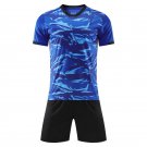 Men Football Suits Training Running Sportswear blue Jersey