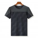 Quick-Dry Sports Running Fashion T Shirt Patchwork Short Sleeves Tshirt Black