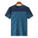 Quick-Dry Sports Running Fashion T Shirt Patchwork Short Sleeves Tshirt Blue