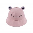 Cute Frog Hat Female Bucket-Hats Cartoon Sunshine Outdoor Travel Fisherman Hats Pink