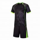 Adult Football Jersey Soccer Sets Short Sleeve Kids Soccer Tracksuit sports shirt Black