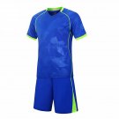 Adult Football Jersey Soccer Sets Short Sleeve Kids Soccer Tracksuit sports shirt Blue