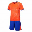 Adult Football Jersey Soccer Sets Short Sleeve Kids Soccer Tracksuit sports shirt Orange