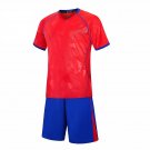 Adult Football Jersey Soccer Sets Short Sleeve Kids Soccer Tracksuit sports shirt Red