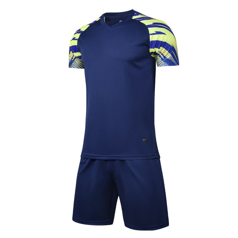 Man Soccer Jersey Sets Sportswear Tracksuit Suit navy blue