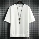 Casual Men O-neck Short Sleeve Tshirts White Pullover T-shirt