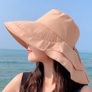 Sun Hat Women Neck Protection Sunshade Cap Travel Outdoor Sports hat Khaki