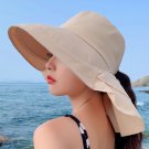 Sun Hat Women Neck Protection Sunshade Cap Travel Outdoor Sports hat Beige