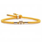 Fashion Cross Bracelet Rope Heart-shaped Hand-woven Rope Chain Adjustable Bracelet Yellow