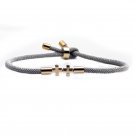 Fashion Cross Bracelet Rope Heart-shaped Hand-woven Rope Chain Adjustable Bracelet Grey
