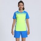 Women Jersey Tennis Football Tees Shorts Quick Dry Soccer Suit green