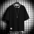 Men T Shirt Casual Street Clothing Short Sleeve Black Shirts