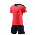 Soccer Jersey Sets Running Training Suit Fluorescent Red Sports Clothes Kits