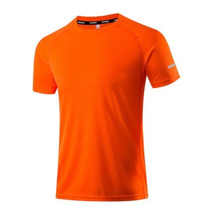 Men's Running Breathable Quick Dry Sport T-Shirts Orange Soccer Jersey