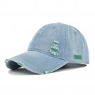 Denim Hat Worn Hole Baseball Cap Men Women Green Cap