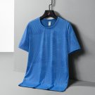 Men Quick-Dry Sports T Shirt Short Sleeves Blue T-Shirt