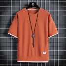 Short Sleeve Streetwear Tee Male O-Neck Casual Orange T-Shirts