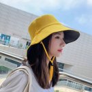 Fashion Double-sided Wear Sun Cap Hats Women Men Breathable Outdoor Travel yellow black Bucket Hat