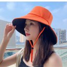 Fashion Double-sided Wear Sun Cap Hats Women Men Breathable Outdoor Travel orange black Bucket Hat