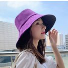 Fashion Double-sided Wear Sun Cap Hats Women Men Breathable Outdoor Travel beige black Bucket Hat