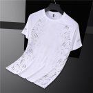 Men Short Sleeve Sport T-shirts Breathable Quick Dry white Casual Running Shirts