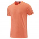 Men Short Sleeve Casual Sport Shirts Quick Dry Training orange T-shirt