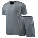 Football Jersey Soccer Sets Short Sleeve Soccer Tracksuit Gray Suits