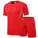 Football Jersey Soccer Sets Short Sleeve Soccer Tracksuit Red Suits