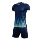 Men Soccer Jersey Breathable Quick Dry Football navy blue Training Sportswear Suit