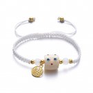 Lucky Cute Little Monster Bracelet Hand-woven Bangle Lucky Wish White Bracelets
