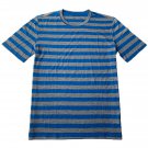 Men Shirt Soft Wicking Breathable Blue Stripe T Shirt