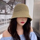 Women Fisherman Hat Sunscreen Hats Hand-woven Cap Khaki