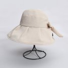 Beach Bow Hats Women Anti-UV Panama Beige Sun Cap