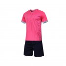 Men Soccer Jersey Training Uniforms Pink Football Jersey Sets