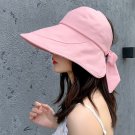 Sun Hat Women Visor Wide Brim Beach Hat Foldable pink Hats