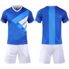 Football Jersey Short Sleeve Soccer Tracksuit blue Soccer Sets