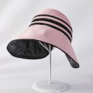 Women Sunscreen Foldable Empty Top Outdoor Sun Hat Pink Beach Cap