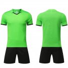 Men Football Jersey Shorts Sets Quick Dry Breathable Sport Turn-down green Tracksuit