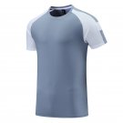 Men T-shirts Short Sleeve Quick Dry Running Sports Shirts Breathable light blue Tshirt