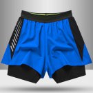 Men Marathon Running Training Breathable Workout blue Athletic Shorts