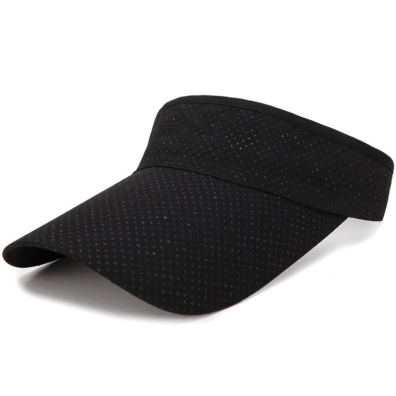 Breathable Men Women Adjustable Visor UV Protection  Sports Tennis Black Cap