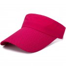 Breathable Men Women Adjustable Visor UV Protection  Sports Tennis Rose Red Cap