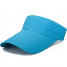 Breathable Men Women Adjustable Visor UV Protection  Sports Tennis Light Blue Cap