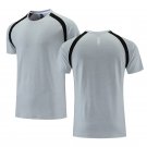 Men Fitness Sports Quick Dry Breathable Casual Sportswear light gray T-shirt