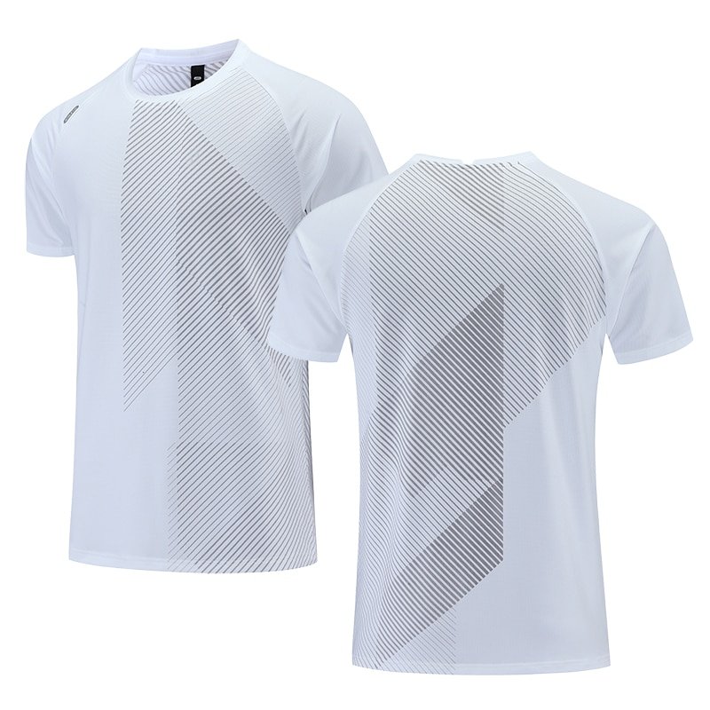 Men Fitness Sports Quick Dry Breathable Casual Sportswear T-shirt White