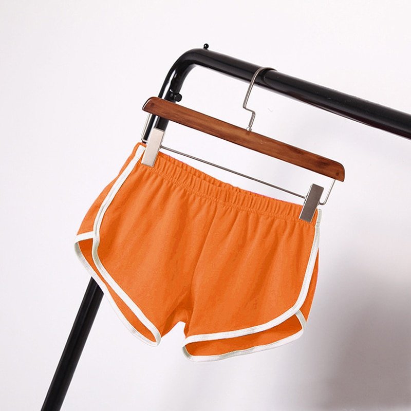 Women Casual Fashion Yoga Sports Loose Orange Shorts