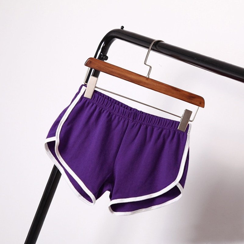 Women Casual Fashion Yoga Sports Loose Purple Shorts